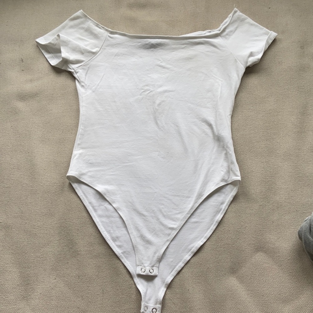Off-the-Shoulder White Bodysuit